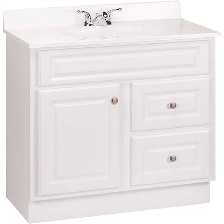 Glacier Bay Hampton 36 in. W x 21 in. D x 33.5 in. H Bath Vanity Cabinet Only in White HWH36D